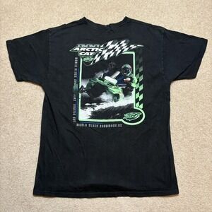 Vtg Arctic Cat Shirt Mens Large Black Snowmobile Racing Graphic Tee Tomahawk 90s